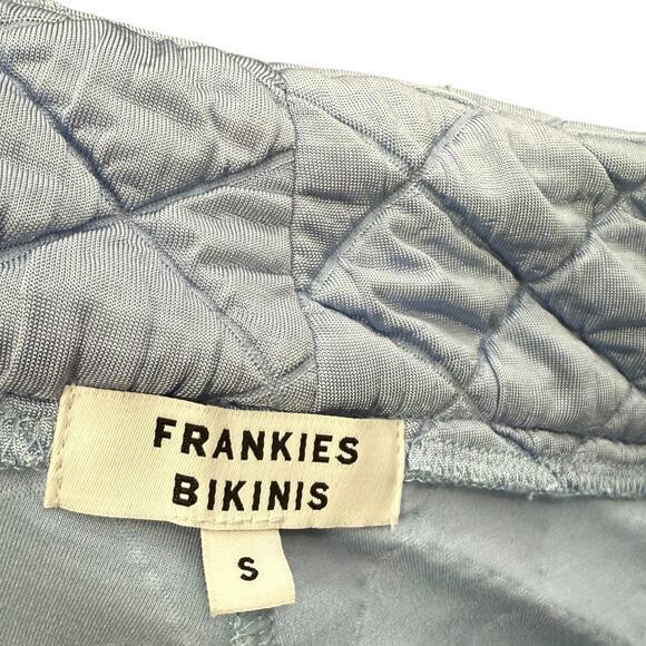 Frankies Bikinis Blue Quilted Pants Size S Wide‎ Leg - Picture 4 of 4